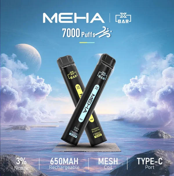 443a041ec20ac873464e45ded4706308 MEHA XBAR 魅嗨小黑條7000口拋棄式電子煙|3%尼古丁鹽 850mAh電池 Mesh霧化技術 台灣現貨