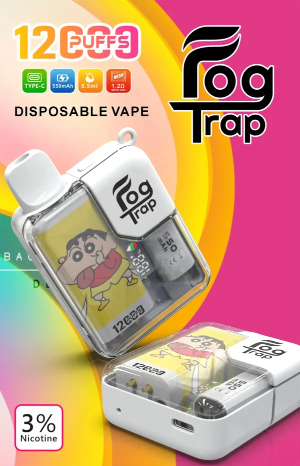 Fog Trap 12000拋棄式電子煙 LABUBU & 蠟筆小新聯名款｜雙模式切換 850mAh電池 8.5ml油量設計 台灣現貨【買10送1】