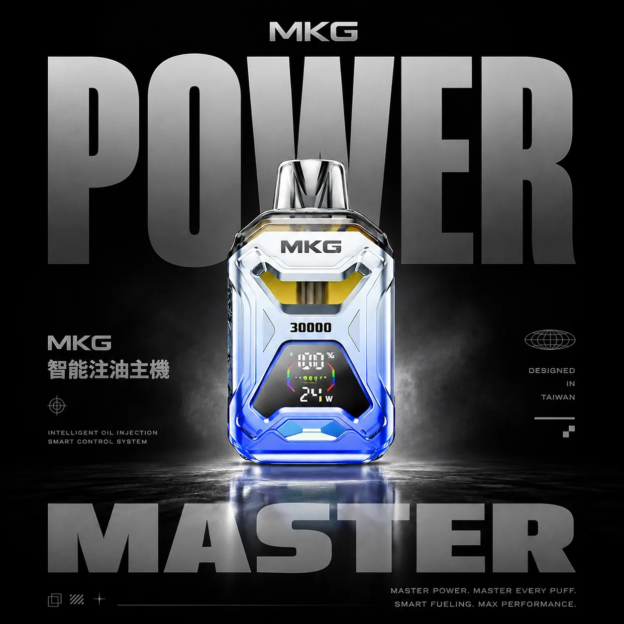 ChatGPT Image 2026年6月18日 上午02_43_17 MKG 智能注油電子煙主機|20ml注油倉 螢幕顯示電量油量 開放式注油系統 台灣現貨