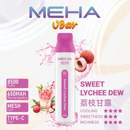 MEHA 8500口 VBar小白條 (12) MEHA VBar 魅嗨小白條8500口拋棄式電子煙|650mAh電池 3%尼古丁鹽 Mesh霧化技術 台灣現貨